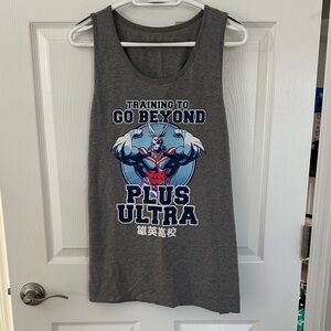 Gray Tank Top with Graphic Print